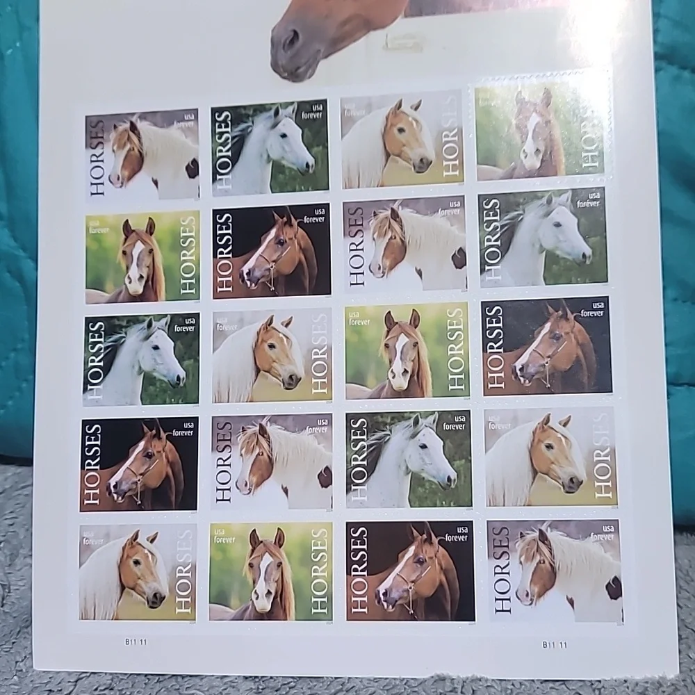100 Horses 2024 Forever Postage Stamps US Postal USPS Equestrian‎ Riding Ponies
